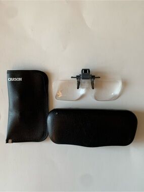 Carson Clip & Flip Magnifier Lenses (+3.00 Diopter / 1.75x) with 2 Cases Bundle